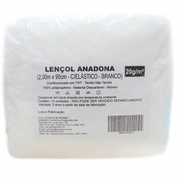 Lençol Descartável C/Elástico 2m x 90cm c/10uni - Anadona imagem
